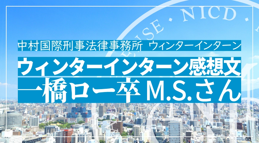 ウィンターインターン参加者感想文M.S.さん(2019年)(一橋ロー卒業)